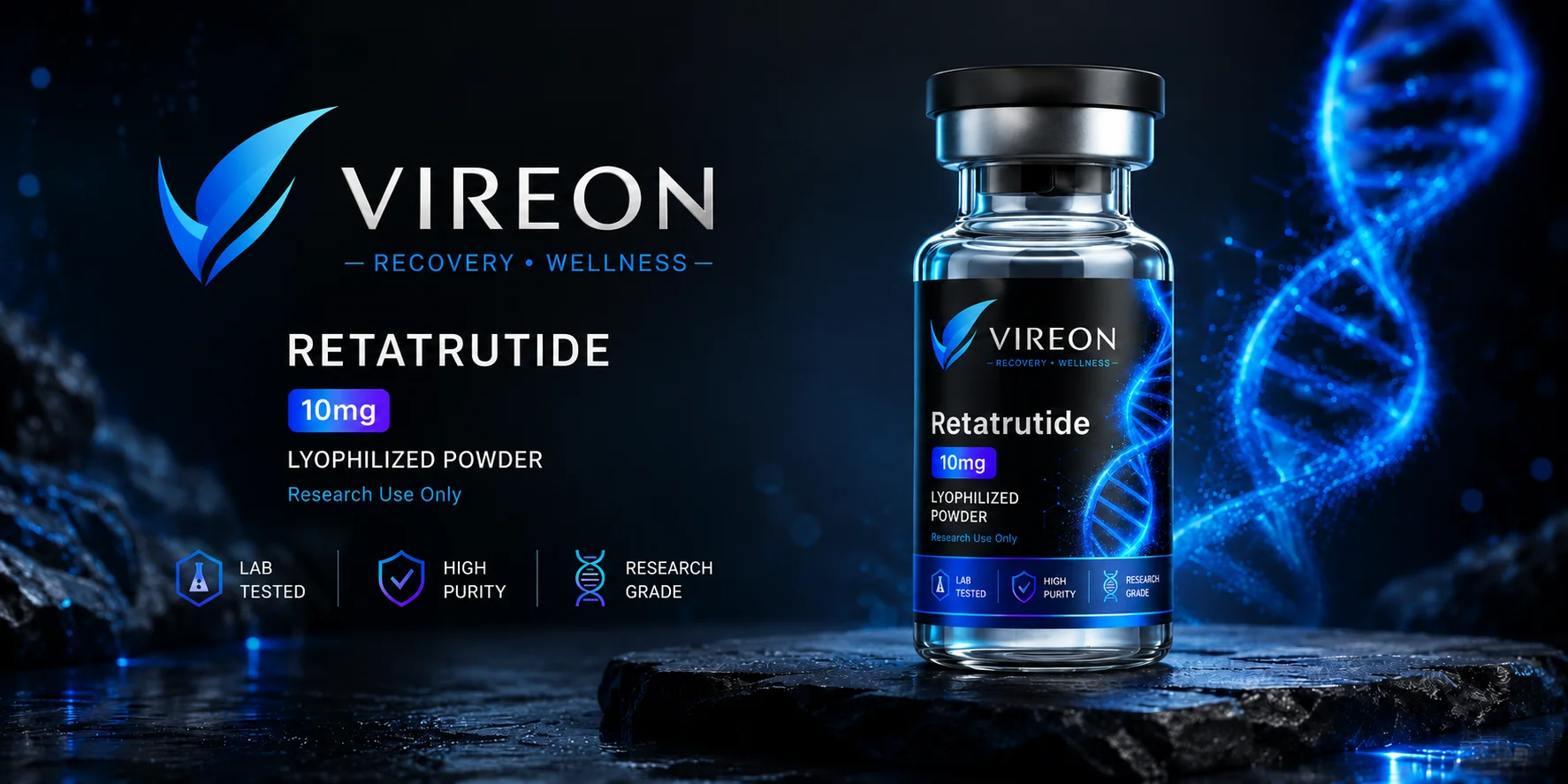 Vireon Labs Australia — 99%+ purity research peptides, HPLC-MS verified, same-day Australian dispatch